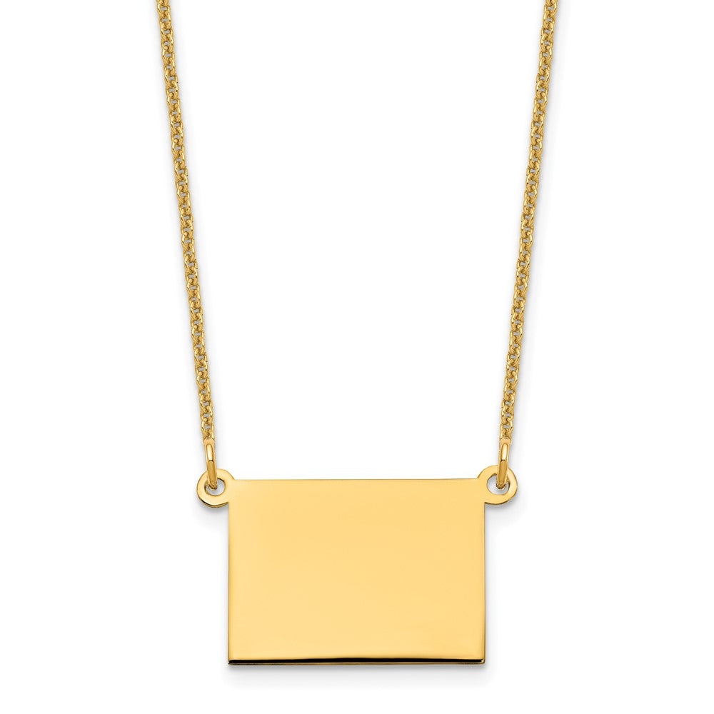 14KY Wyoming State Necklace, 18 x 16.2 mm