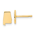 Sterling Silver/Gold-plated Alabama State Earrings, 8.84 x 5.51 mm