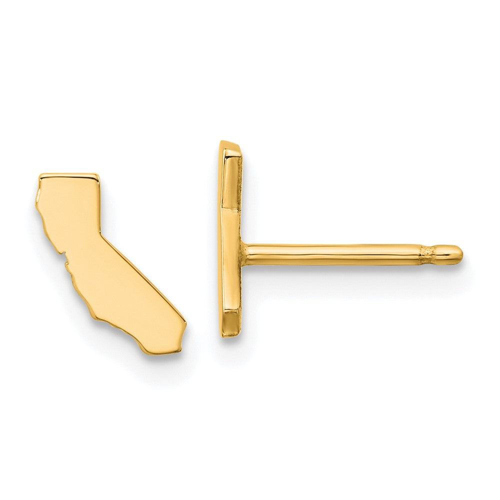 Sterling Silver/Gold-plated California State Earrings, 7.77 x 6.68 mm