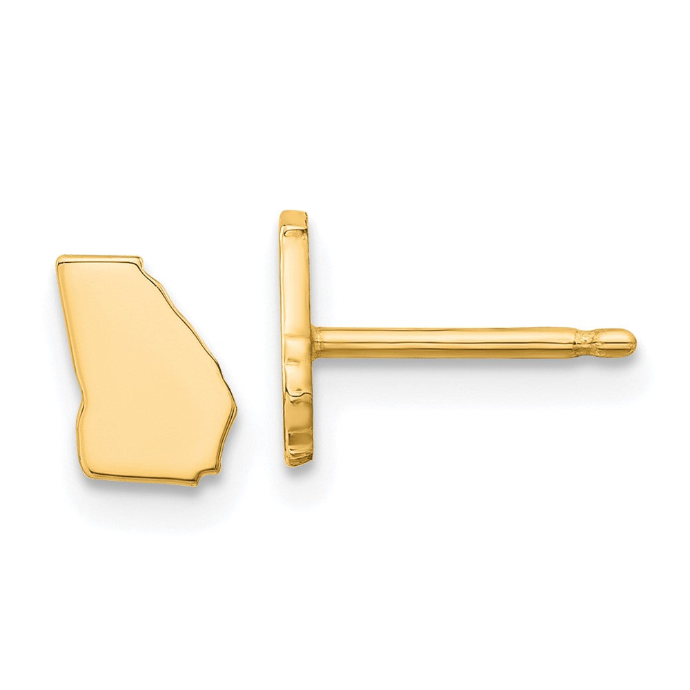 14KY Georgia State Earrings, 7.26 x 5.33 mm