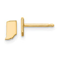 Sterling Silver/Gold-plated Indiana State Earrings, 7.21 x 4.5 mm