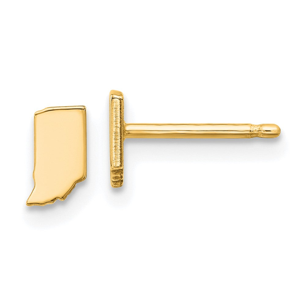 Sterling Silver/Gold-plated Indiana State Earrings, 7.21 x 4.5 mm