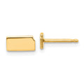 Sterling Silver/Gold-plated Kansas State Earrings, 4.24 x 8.03 mm