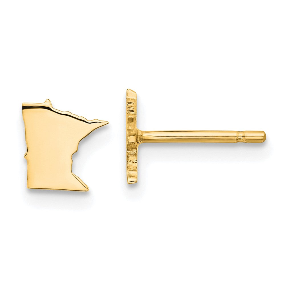Sterling Silver/Gold-plated Minnesota State Earrings, 6.86 x 6.76 mm