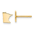 14KY Minnesota State Earrings, 7.64 x 6.56 mm