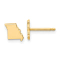 Sterling Silver Gold-plated Missouri State Earrings, 6.88 x 7.52 mm