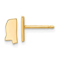 Sterling Silver/Gold-plated Mississippi State Earrings, 8.13 x 4.45 mm