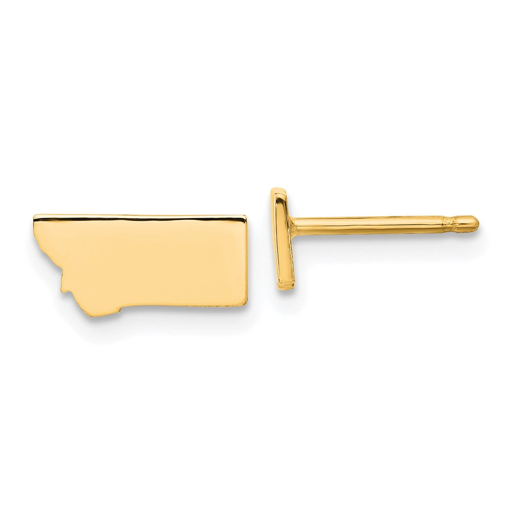 Sterling Silver/Gold-plated Montana State Earrings, 5.41 x 10.87 mm