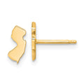Sterling Silver/Gold-plated New Jersey State Earrings, 8.51 x 4.37 mm