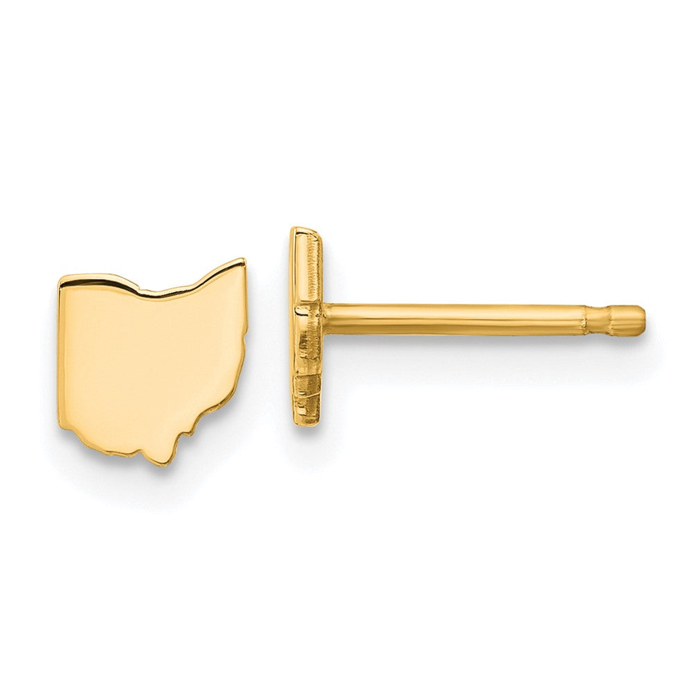 14KY Ohio State Earrings, 6.65 x 6.29 mm