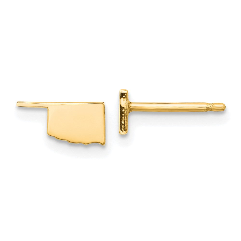 Sterling Silver/Gold-plated Oklahoma State Earrings, 4.6 x 8.97 mm