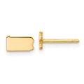 Sterling Silver/Gold-plated Pennsylvania State Earrings, 4.24 x 7.54 mm