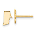 Sterling Silver/Gold-plated Rhode Island State Earrings, 8.15 x 5.54 mm