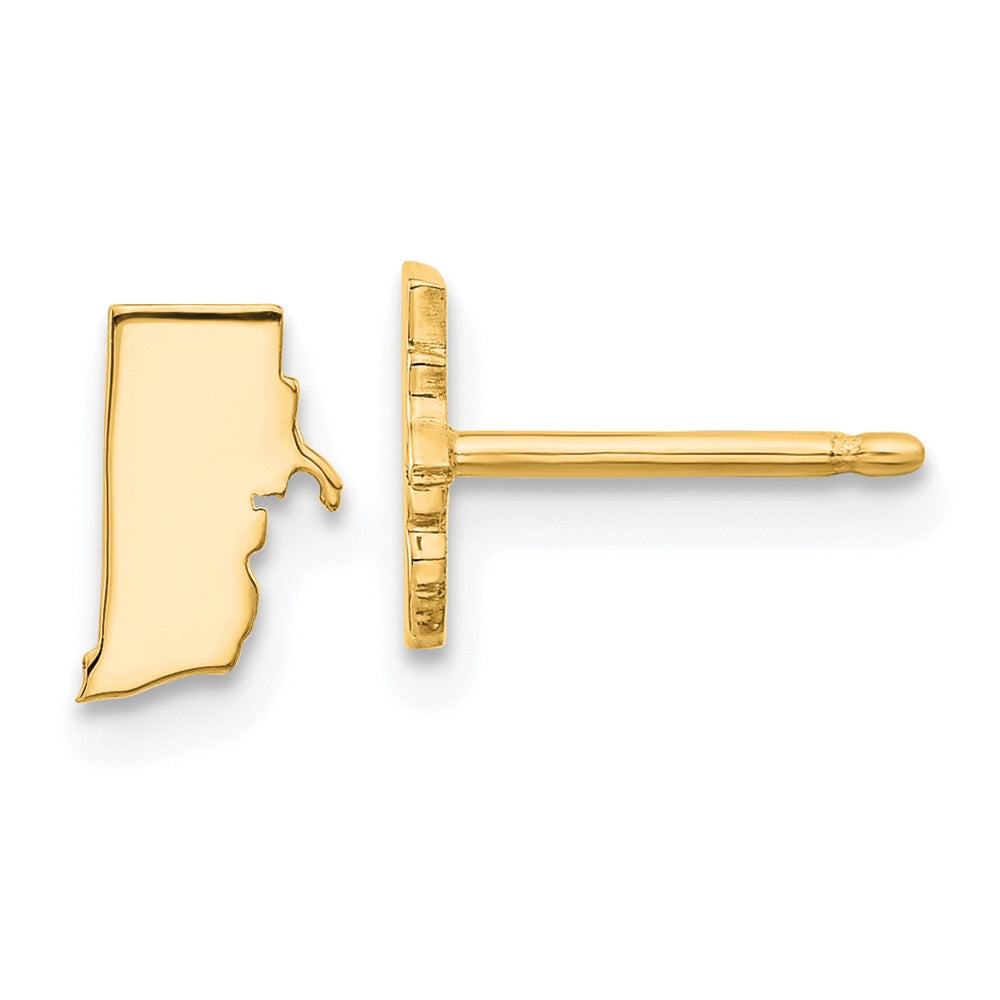 14KY Rhode Island State Earrings, 9.23 x 6.01 mm