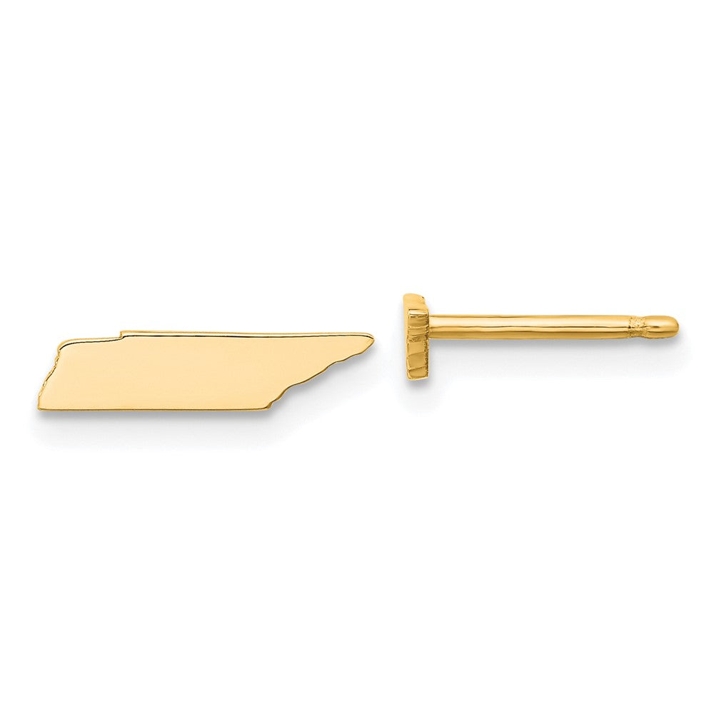 Sterling Silver/Gold-plated Tennessee State Earrings, 2.34 x 9.32 mm