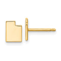 Sterling Silver/Gold-plated Utah State Earrings, 7.32 x 5.61 mm