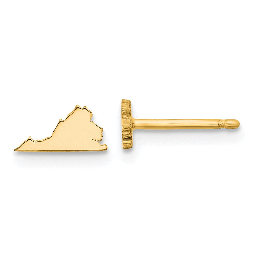 14KY Virginia State Earrings, 4.65 x 8.91 mm