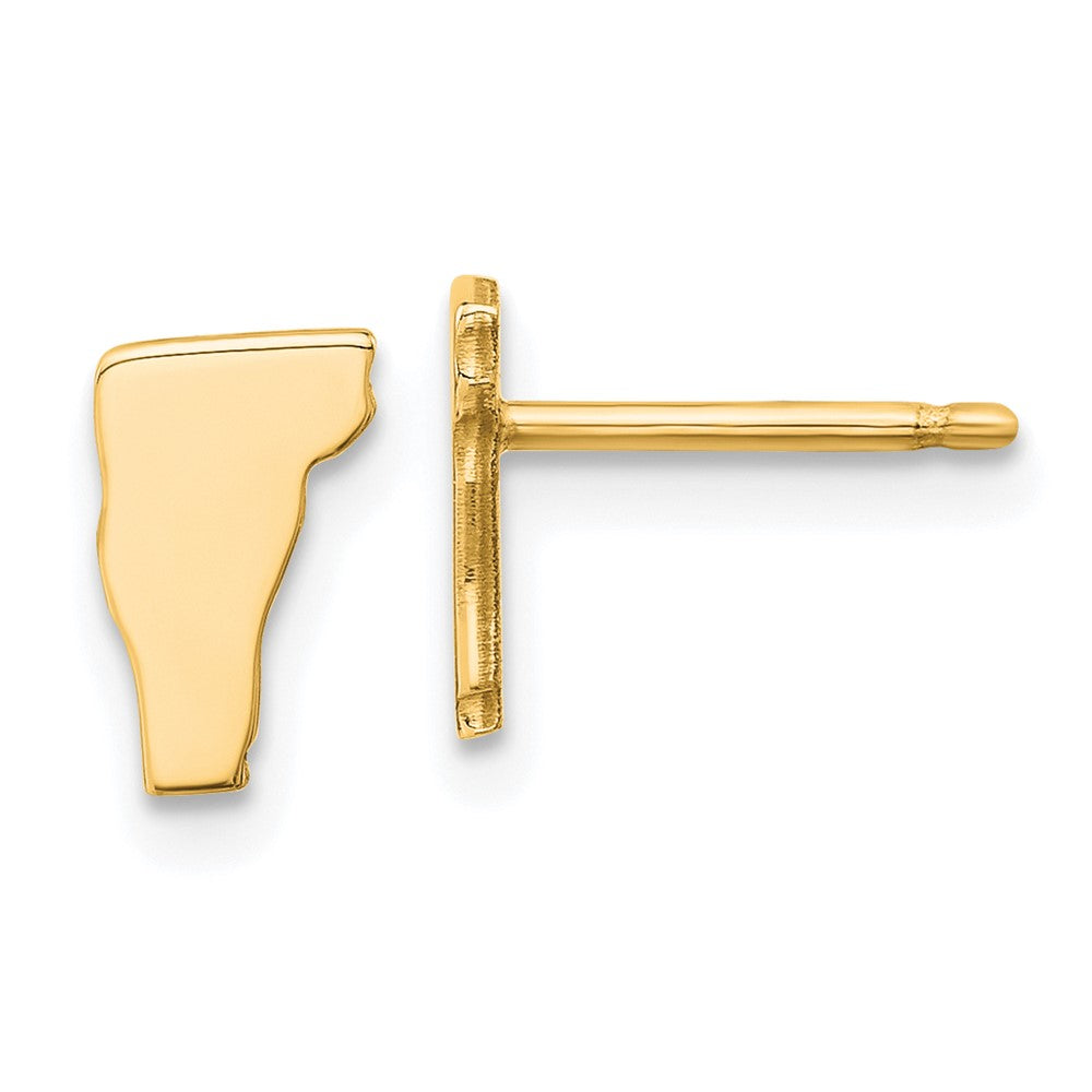 14KY Vermont State Earrings, 9 x 6.63 mm