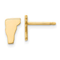 Sterling Silver/Gold-plated Vermont State Earrings, 8.41 x 5.33 mm