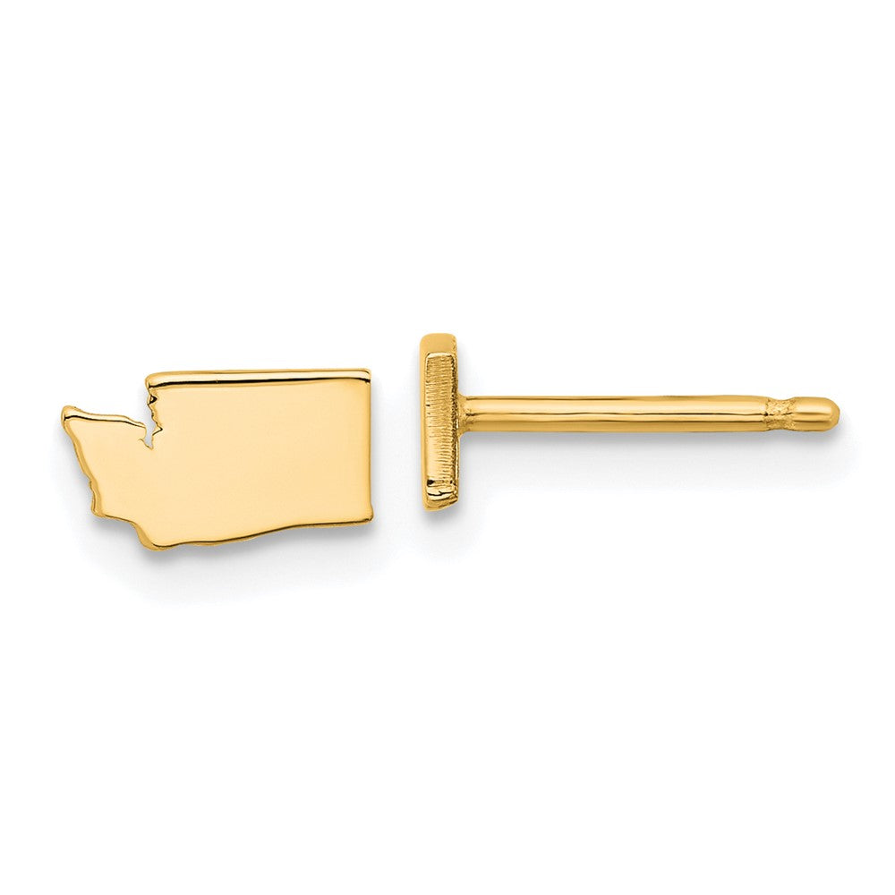 14KY Washington State Earrings, 4.93 x 8.84 mm