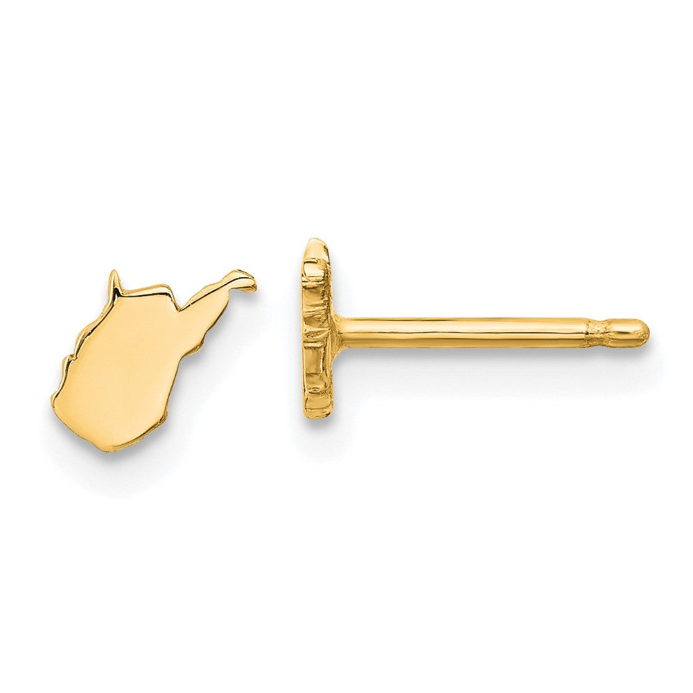 Sterling Silver/Gold-plated West Virginia State Earrings, 6.99 x 7.65 mm