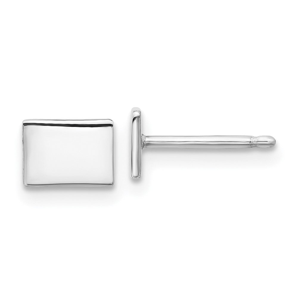 Sterling Silver/Rhodium-plated Colorado State Earrings, 5.08 x 6.81 mm