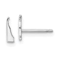Sterling Silver/Rhodium-plated Delaware State Earrings, 7.7 x 2.74 mm