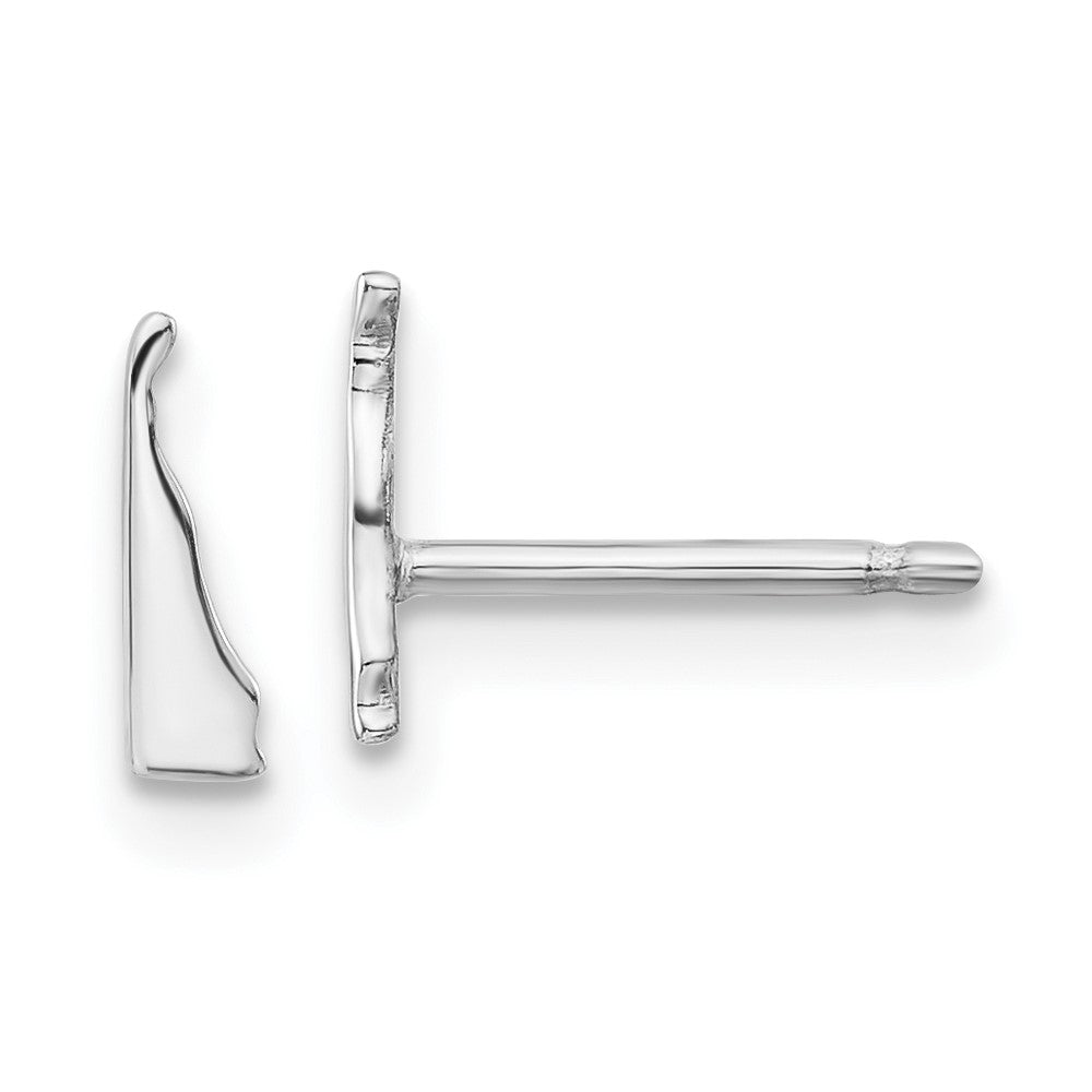 14KW Delaware State Earrings, 8.12 x 2.96 mm