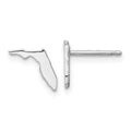 Sterling Silver/Rhodium-plated Florida State Earrings, 8.13 x 8.18 mm