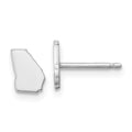 Sterling Silver/Rhodium-plated Georgia State Earrings, 7.32 x 5.66 mm