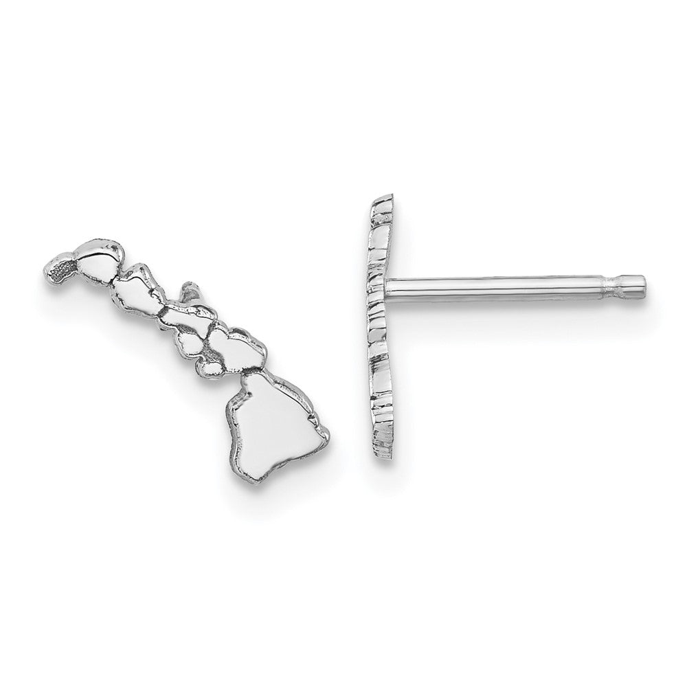 14KW Hawaii State Earrings, 11.72 x 4.06 mm