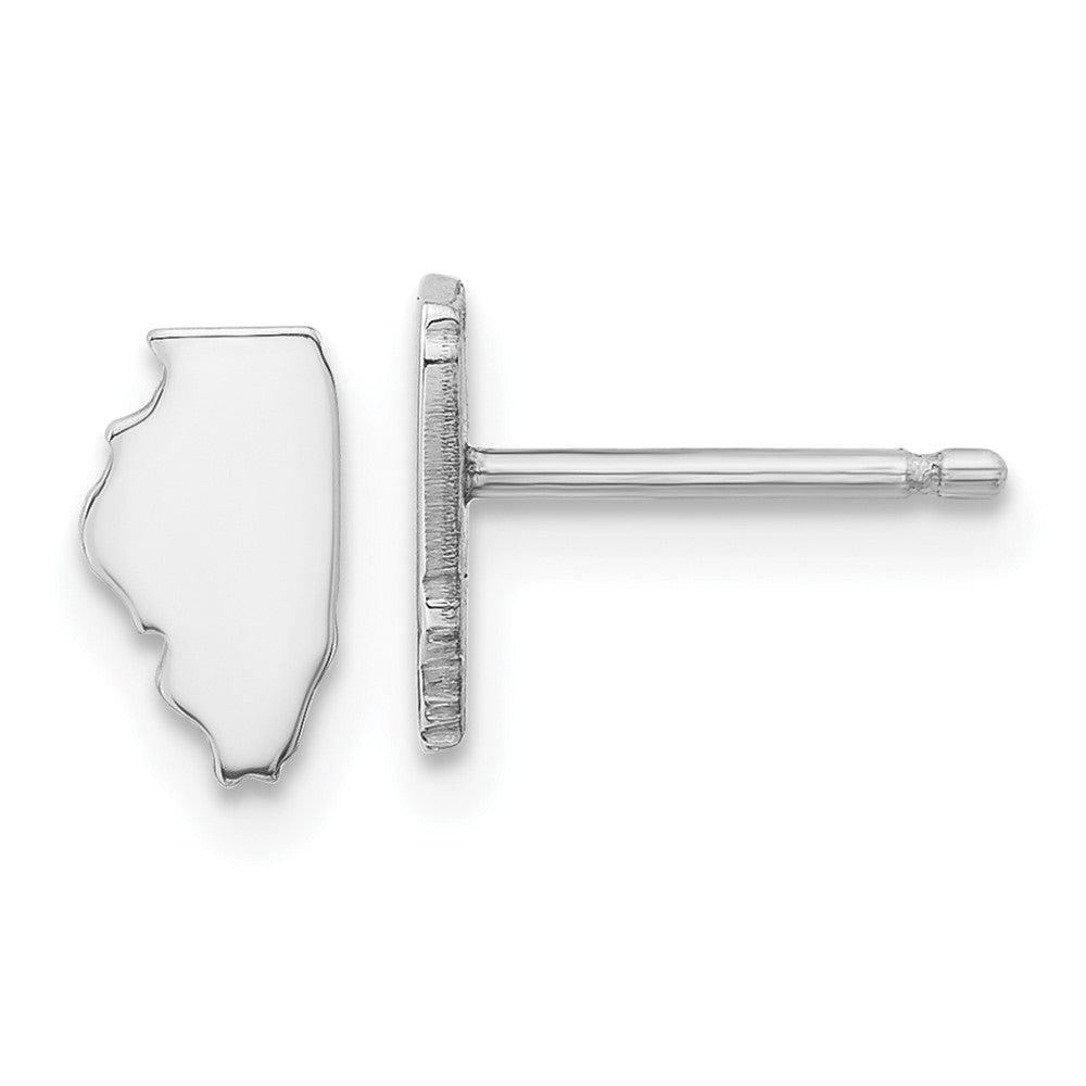14KW Illinois State Earrings, 8.49 x 5.81 mm
