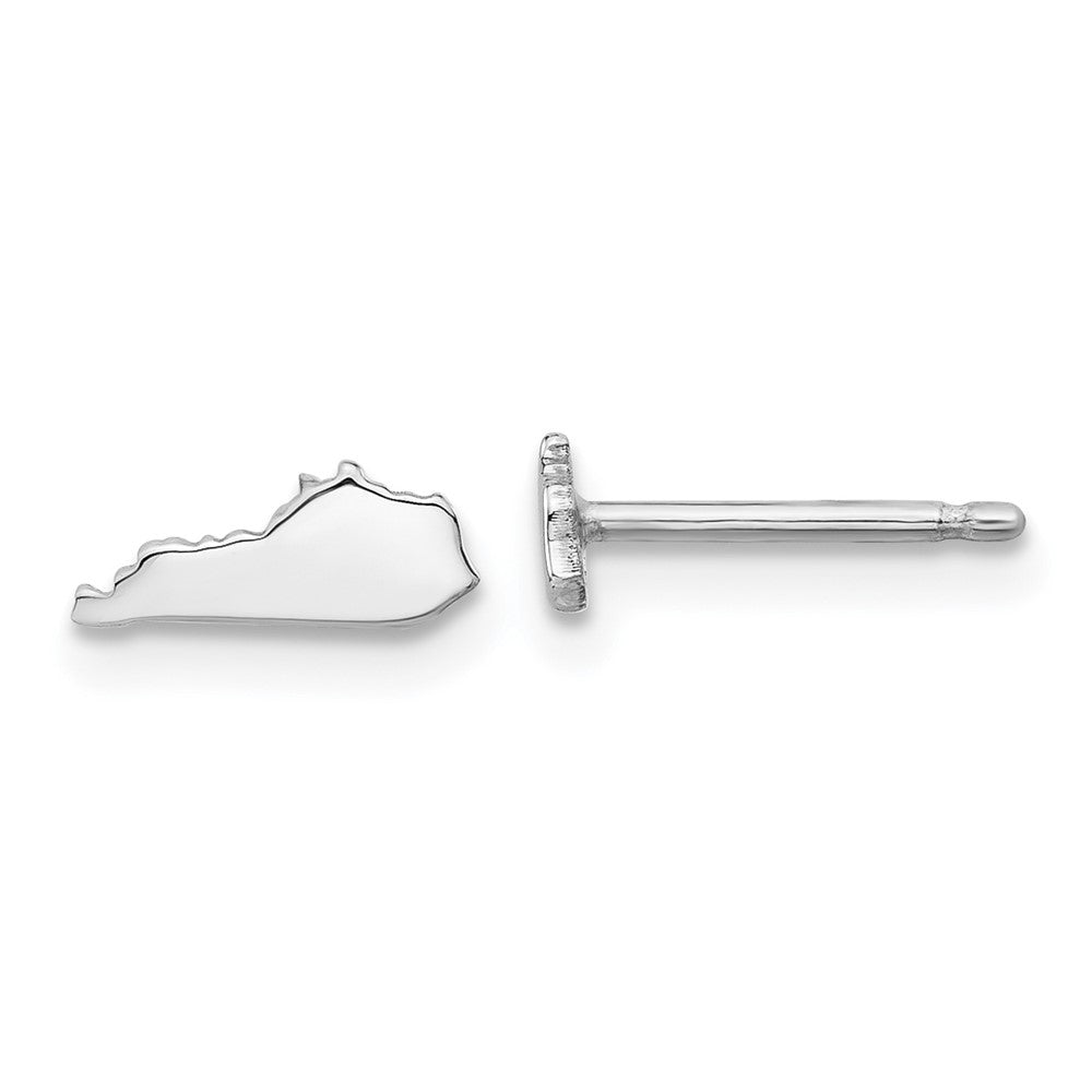 Sterling Silver/Rhodium-plated Kentucky State Earrings, 4.22 x 8.99 mm