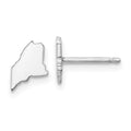 Sterling Silver/Rhodium-plated Maine State Earrings, 8.86 x 6.22 mm