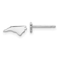 Sterling Silver/Rhodium-plated North Carolina State Earrings, 4.04 x 9.75 mm