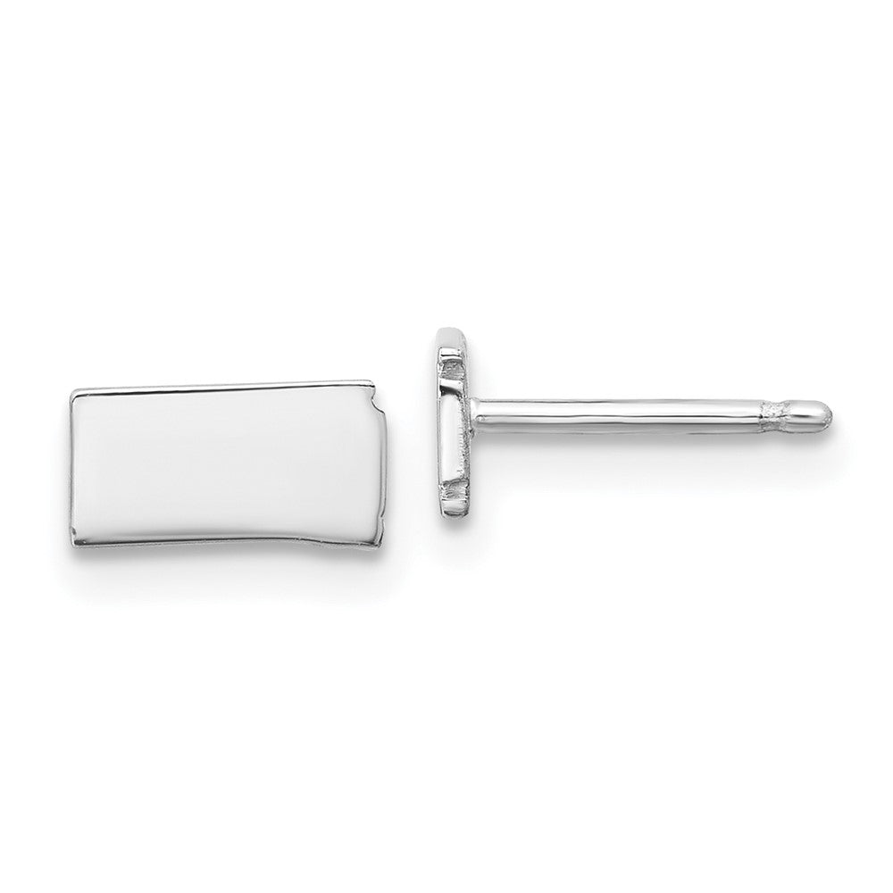 14KW North Dakota State Earrings, 4.95 x 8.19 mm