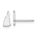 Sterling Silver/Rhodium-plated New Hampshire State Earrings, 8.86 x 4.67 mm