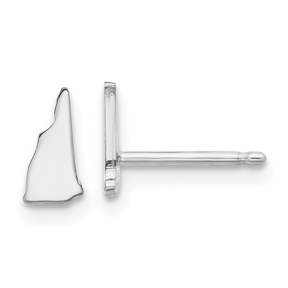 Sterling Silver/Rhodium-plated New Hampshire State Earrings, 8.86 x 4.67 mm