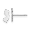 Sterling Silver/Rhodium-plated New Jersey State Earrings, 8.51 x 4.37 mm