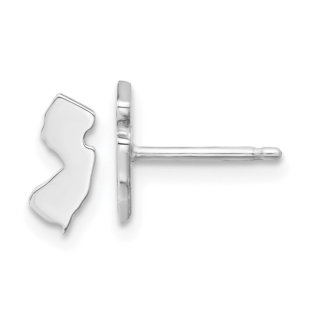 14KW New Jersey State Earrings, 8.93 x 4.22 mm