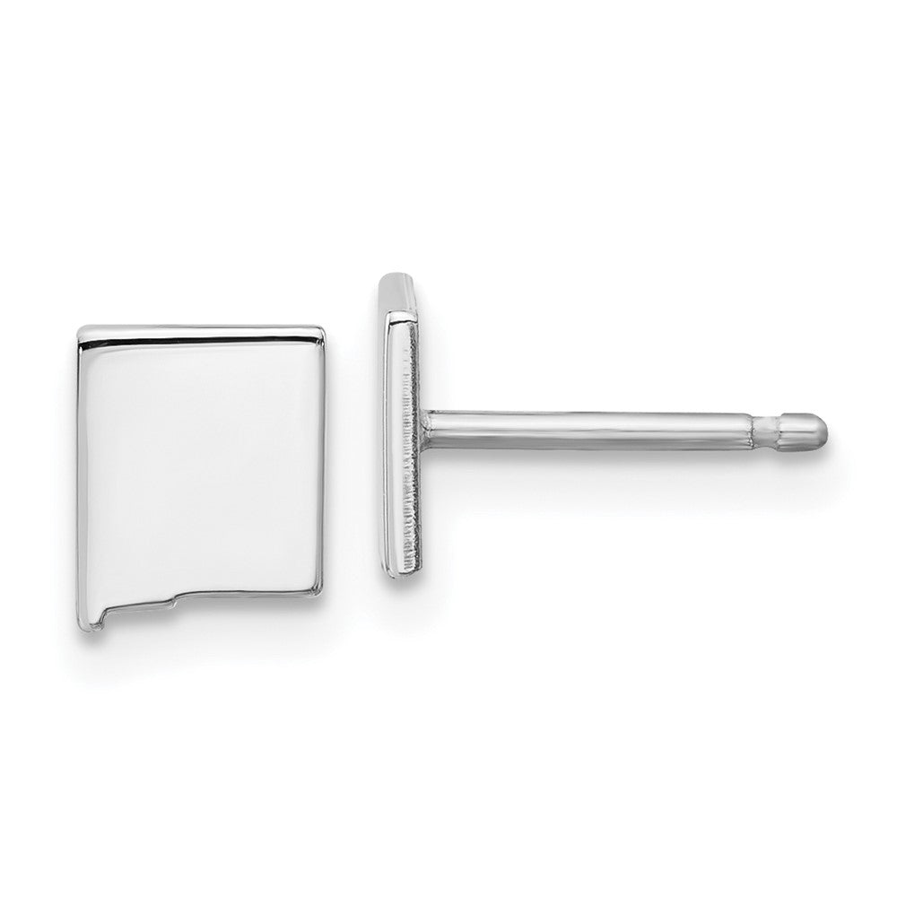 Sterling Silver/Rhodium-plated New Mexico State Earrings, 7.19 x 5.82 mm