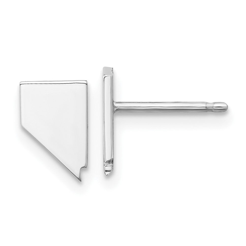 Sterling Silver/Rhodium-plated Nevada State Earrings, 8.81 x 5.74 mm