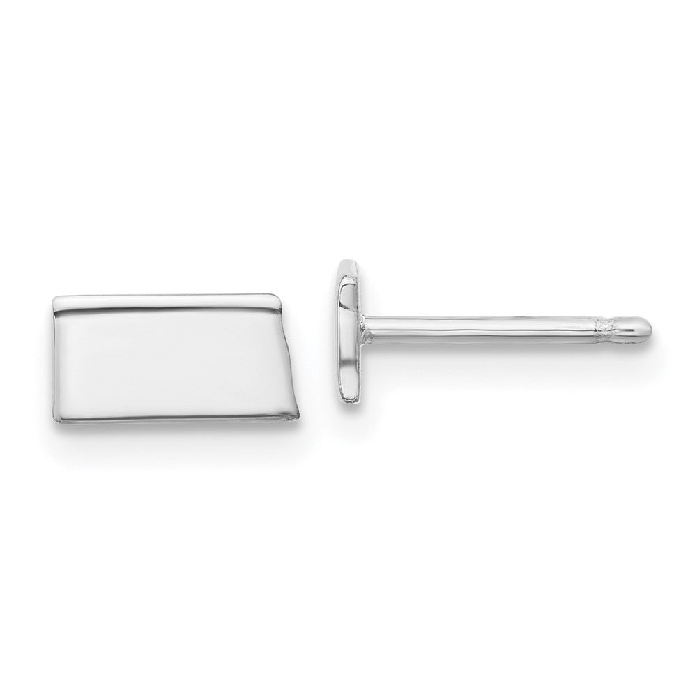 Sterling Silver/Rhodium-plated South Dakota State Earrings, 4.98 x 8.36 mm