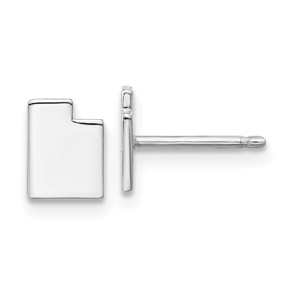 Sterling Silver/rhodium-plated Utah State Earrings, 7.32 x 5.61 mm