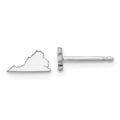 Sterling Silver/Rhodium-plated Virginia State Earrings, 4.27 x 8.48 mm