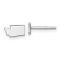 Sterling Silver/Rhodium-plated Washington State Earrings, 5.36 x 9.35 mm