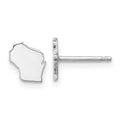 Sterling Silver/Rhodium-plated Wisconsin State Earrings, 7.26 x 6.96 mm
