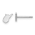 Sterling Silver/Rhodium-plated West Virginia State Earrings, 6.99 x 7.65 mm