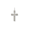14K White Gold Laser Designed Cross Pendant, 22 x 11 mm, 0.58 g