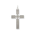 14K White Gold Laser Designed Cross Pendant, 32 x 17 mm, 1.25 g